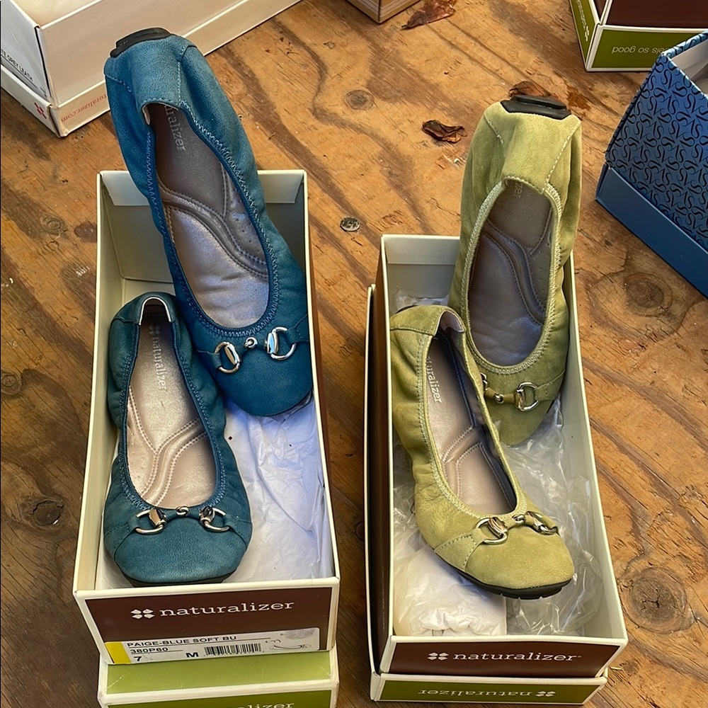 Naturalizer Women's Ballet Flats - Blue and Green